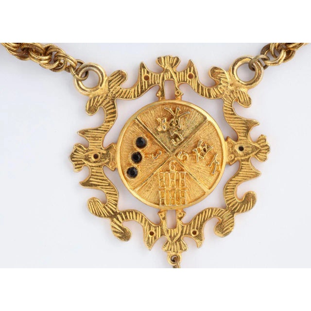 1960s 1960s Shield Medallion Necklace For Sale - Image 5 of 9