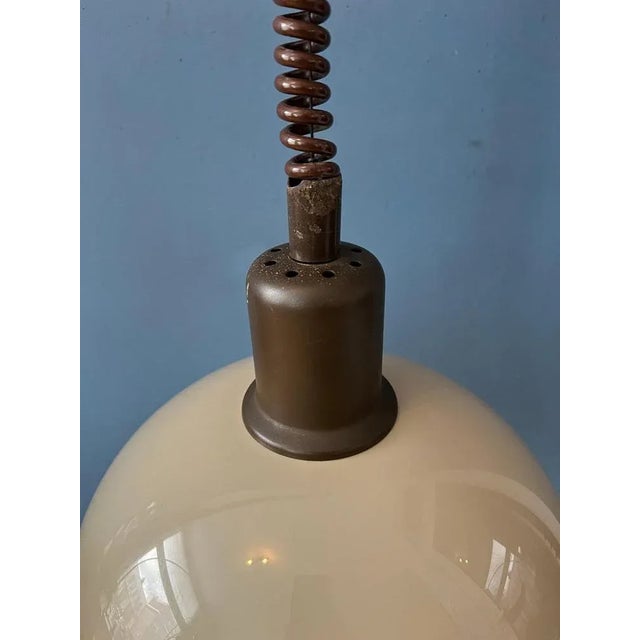 Vintage Beige Mushroom Pendant Lamp in Acrylic and Glass For Sale - Image 9 of 11