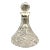 Early 20th Century Petite Cut Crystal Bell-Bottom Decanter With Sterling Silver Collar For Sale