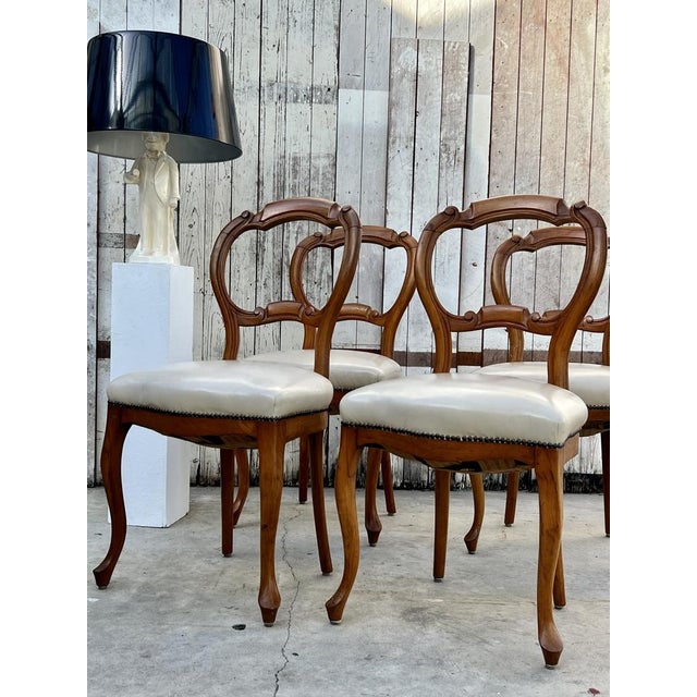 Brown Antique Rococo Revival Style Dining Chairs in Mahogany, 1860, Set of 4 For Sale - Image 8 of 8