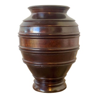 Vintage Turned Wood Urn For Sale