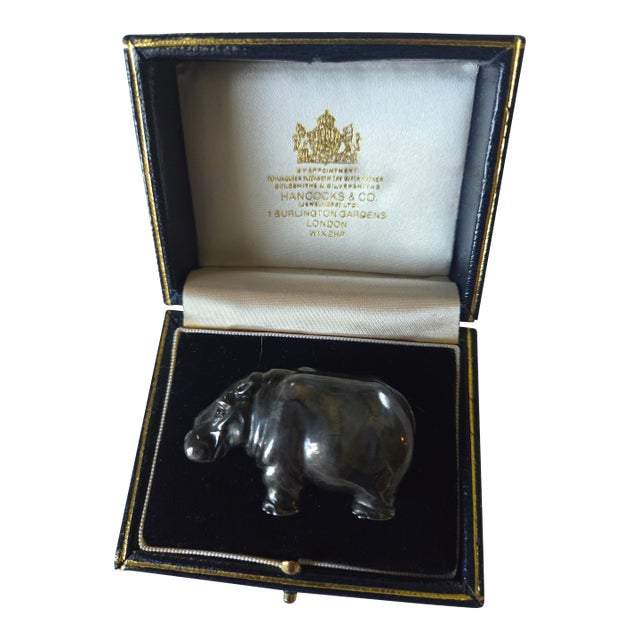 Miniature Sterling Silver Hippopotamus For Sale