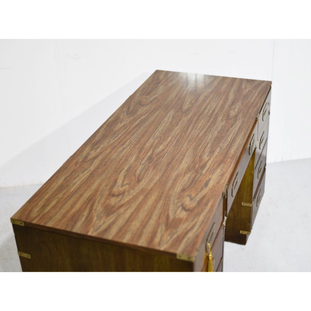 Brown Mid Century Campaign Desk by Bernhardt Furniture For Sale - Image 8 of 15