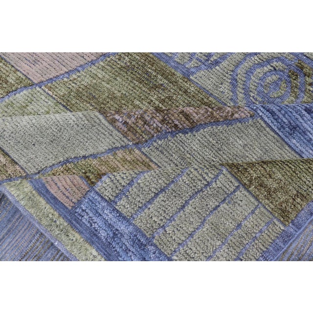 Large Piled Scandinavian Sub-Geometric Modern Rug by Keivan Woven Arts For Sale - Image 10 of 12