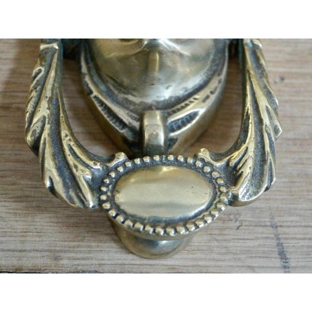 Antique Victorian Brass Head of Dionysus Door Knocker, 1890s For Sale - Image 3 of 8