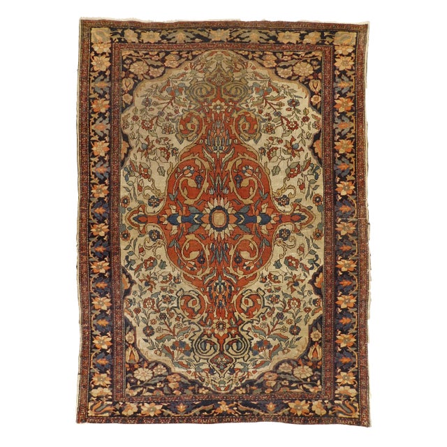 Antique Persian Sarouk Farahan Rug - 3'6"x 5' For Sale