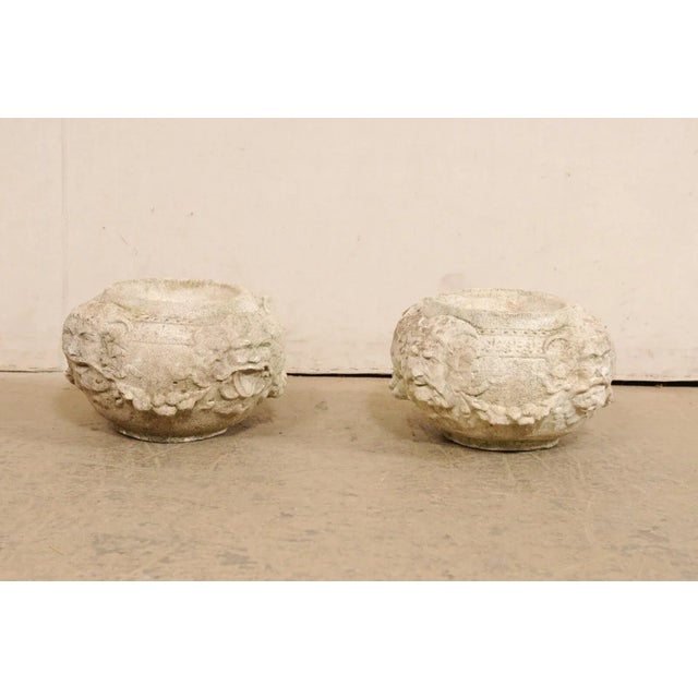 Mid 20th Century Spanish Mid 20th Century Cast-Stone Pots - A Pair For Sale - Image 5 of 11