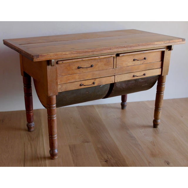 Antique Early 20th Century Primitive Shaker Farmhouse Dining Table