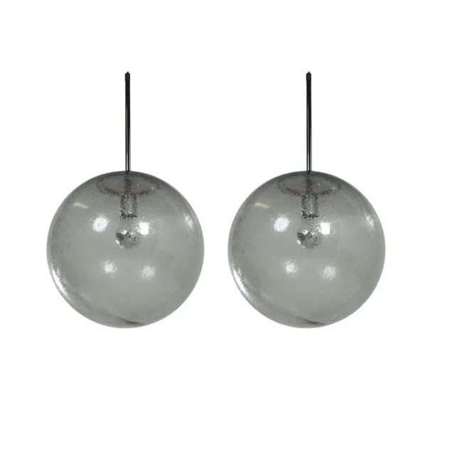 Hanging Lamps in Bubble Glass from Peill & Putzler, 1970s, Set of 2 For Sale - Image 12 of 12