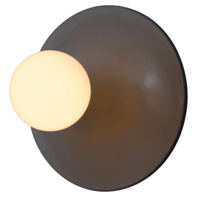 Vintage White Disc-Shaped Flush Mount, Italy, 1960s For Sale - Image 11 of 11
