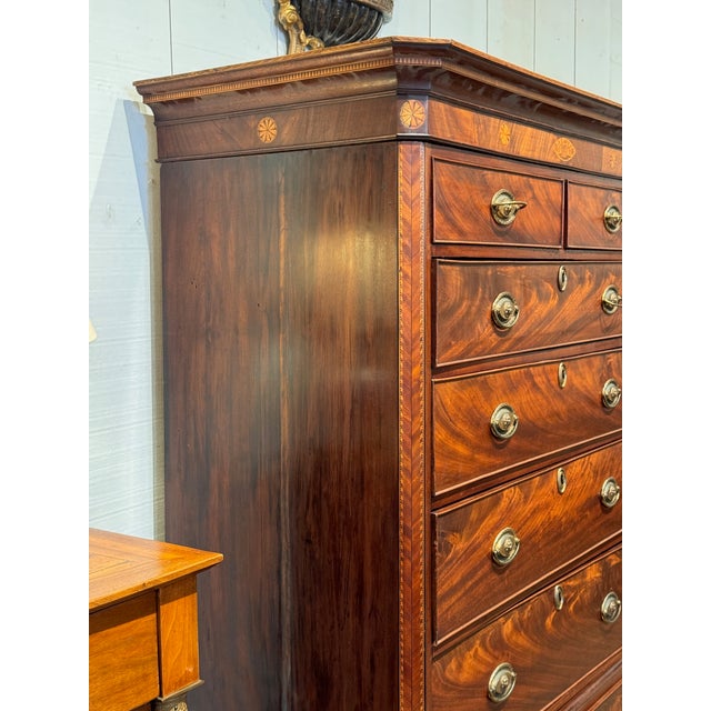 Late 18th Century Late 18th Century George III Inlaid Mahogany Chest For Sale - Image 5 of 12