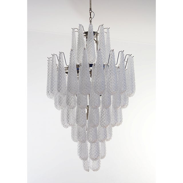 Art Deco Late 20th Century Huge Italian Murano Glass Chandelier – 85 Drop, 7-Tier, Styled For Sale - Image 3 of 4