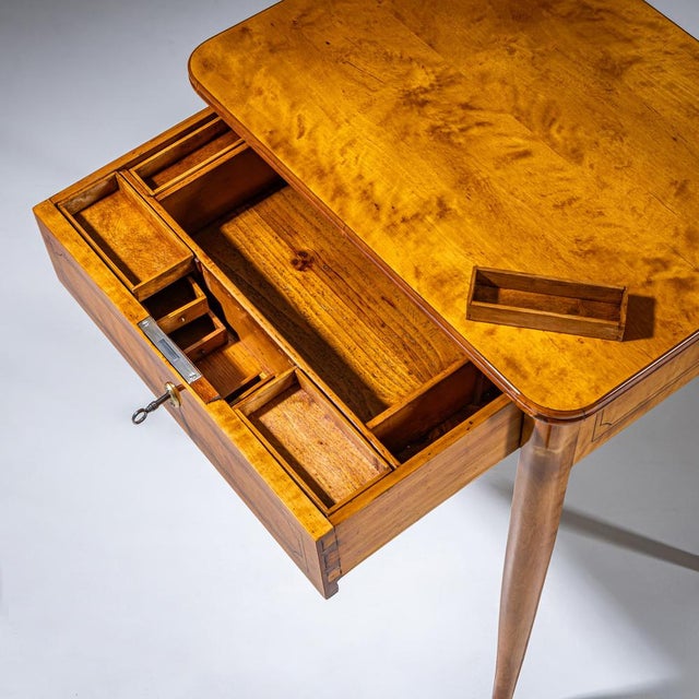 Biedermeier Sewing Table in Birch, 1820 For Sale - Image 6 of 9