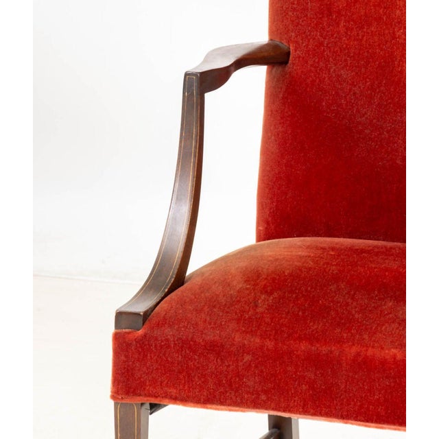 Traditional Federal Style Mahogany Lolling Armchair For Sale - Image 3 of 6
