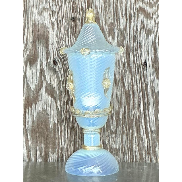 Vintage Italian Swirl Glass Lidded Lamp After Murano For Sale - Image 10 of 10
