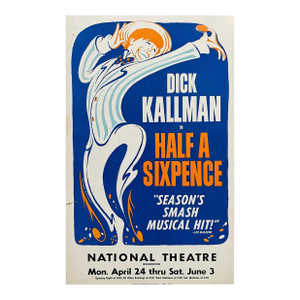 1967 Hilary Knight Designed Half a Sixpence Dick Kallman Advertising Lithograph