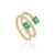 Mid 20th Style Spiral Wrap Emerald Diamond Multi Row Gold 14k Ring Size 6.5 For Sale - Image 4 of 17