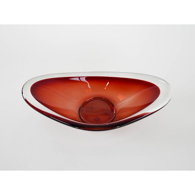 Vintage Italian Ruby Platter in Murano Glass, 1960s For Sale - Image 7 of 9