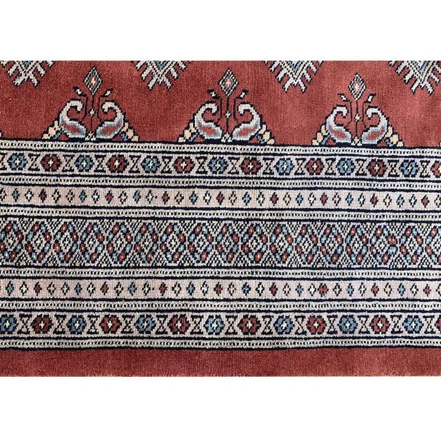 Authentic Hand Knotted Vintage Pakistani Bokhara Jhaldar Wool Area Rug 7.10 X 5.7 Ft For Sale - Image 10 of 14