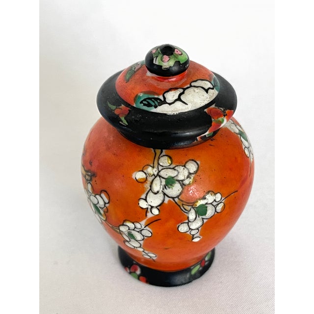 Japanese Miniature Hand Painted Porcelain Ginger Jar For Sale In Jacksonville, FL - Image 6 of 11