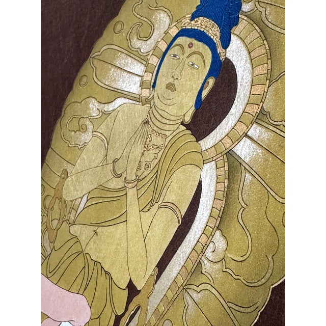 Wood Framed Rare Japanese Woodblock Print Le Genie Sans Nom by Paul Jacoulet For Sale - Image 7 of 15