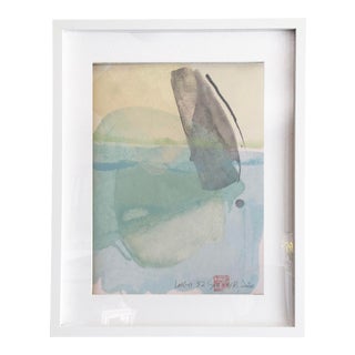 Largo 32 Abstract Acrylic Painting in White Shadow Box Frame For Sale