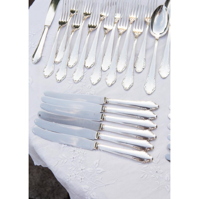 Starter Cutlery for Twelve in Silver Plated Metal from Lecko, 1960s, Set of 44 For Sale - Image 7 of 11