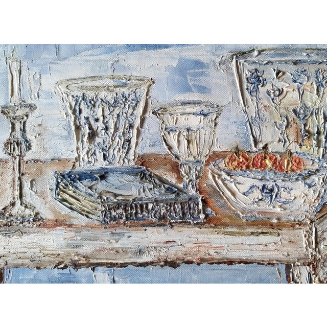 Contemporary "The Staircase" Contemporary Original Post-Impressionist Style Interior Scene Oil Painting on Canvas For Sale - Image 3 of 9