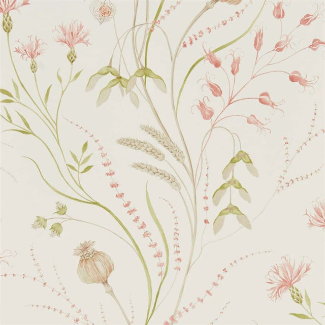 Sanderson Summer Harvest Wallpaper in Claret/Olive For Sale