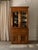 Farmhouse Mid 20th Century Oak Stepback Cupboard & Glass Display Hutch For Sale - Image 3 of 18