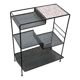 Italian Black Metal Shelf, 1950s For Sale