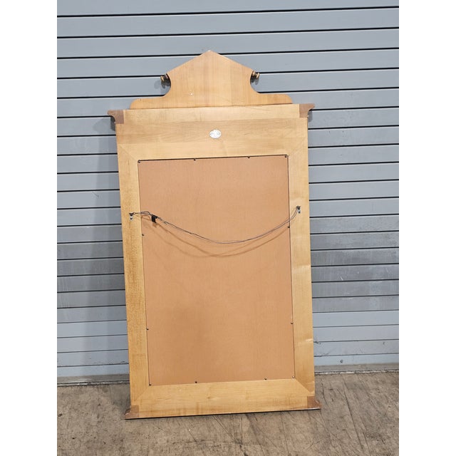 Late 20th Century Baker Birdseye Maple and Faux Bamboo Mirror For Sale - Image 12 of 12