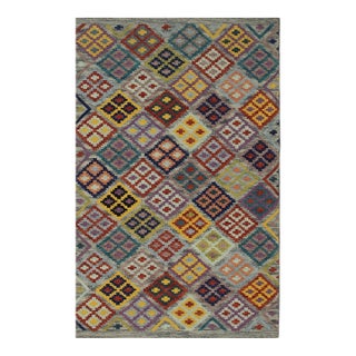 8x10 Nadia Kilim Multicolor Geometric Modern Flatweave Wool Carpet Rug For Sale