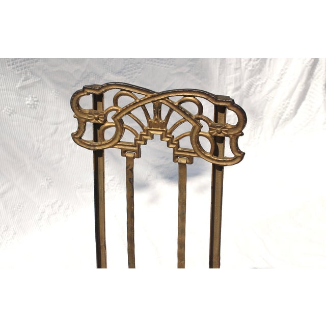 Art Nouveau folding chair. These were typically found at dance halls or public events. Ornate gold painted details on a...