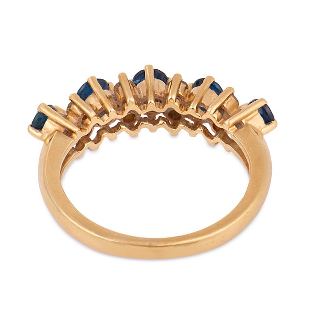 Vintage Sapphire Diamond 14k Yellow Gold Ring, Size 5 For Sale In Los Angeles - Image 6 of 6