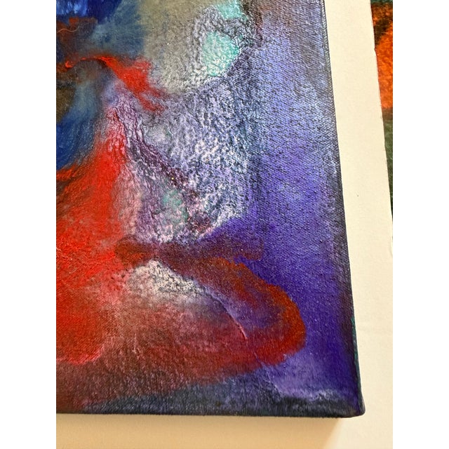 Contemporary Original 18” X 18” Colorful Abstract Painting by Lil McGill For Sale - Image 3 of 12
