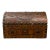 Mid 20th Century Vintage Spanish Leather Chest With Dome-Top & Brass Fittings For Sale