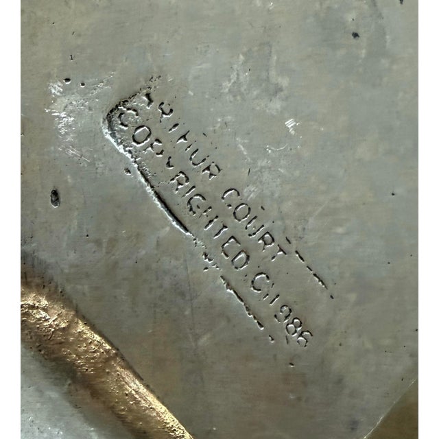 Gray Vintage Arthur Court Cast Aluminum Oval Platter For Sale - Image 8 of 9