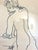 Figurative Vintage Gold Framed Minimalistic Figure Drawing by Molly Schiff For Sale - Image 3 of 4