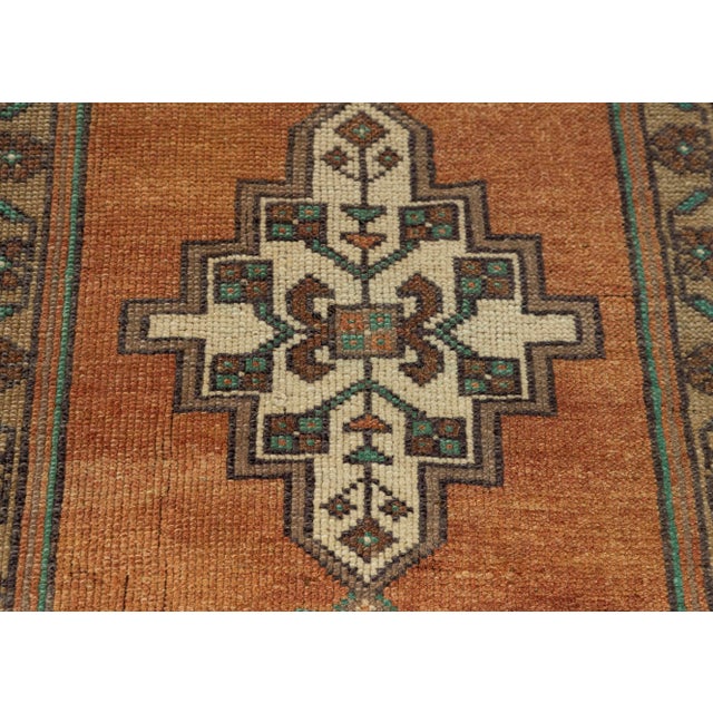 Turkish Mini Rug Oriental Hand Knotted Vintage Rug 1'9" x 3' #21167 For Sale - Image 4 of 8