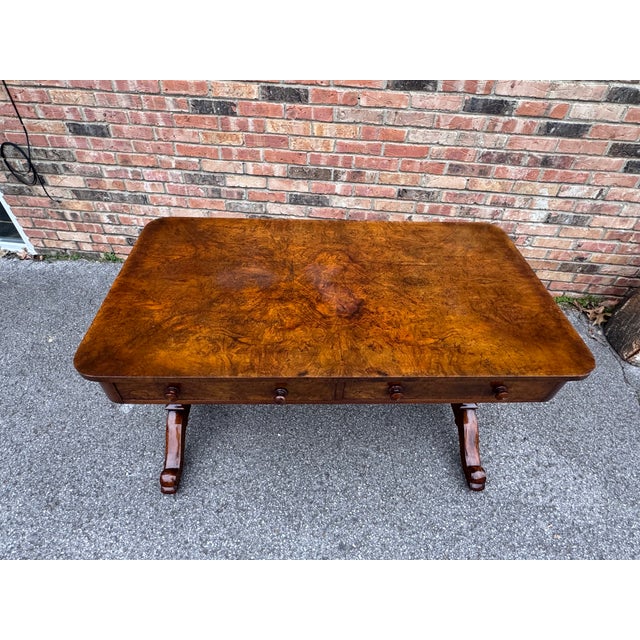 Traditional 19th Century English Regency Library Table For Sale - Image 3 of 18