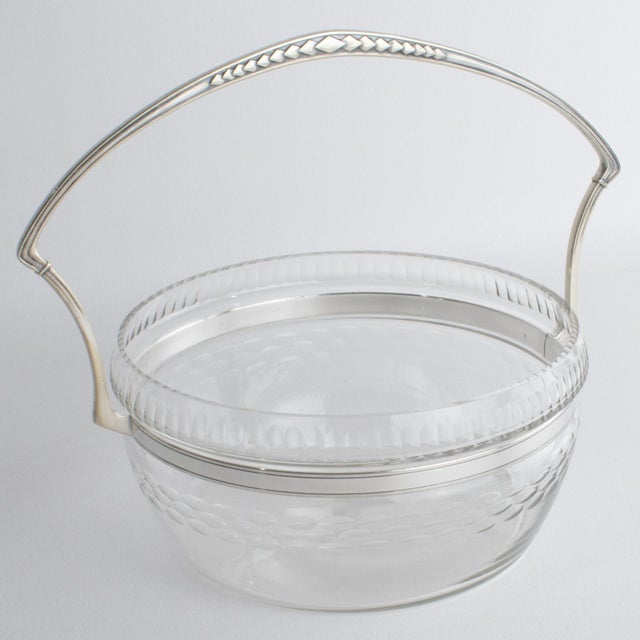 WMF Art Deco Crystal and Silver Plate Caviar Bowl Dish Chiller Server circa 1930 For Sale In Atlanta - Image 6 of 18