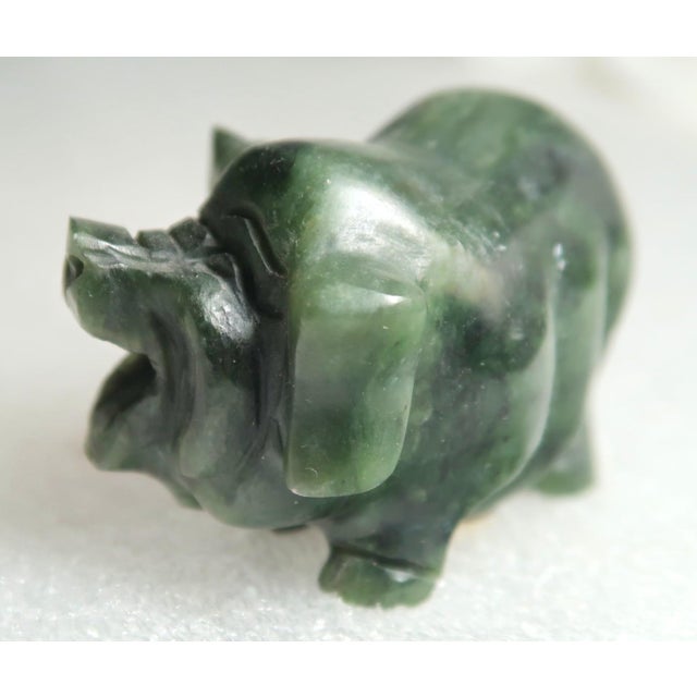 Miniature Hand-Carved Piglet of Serpentine Stone - Petey the Piglet! For Sale - Image 10 of 18
