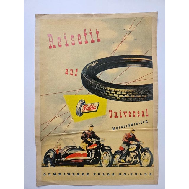 Art Deco Advertising Poster Fulda Tires, 1930s For Sale - Image 3 of 7