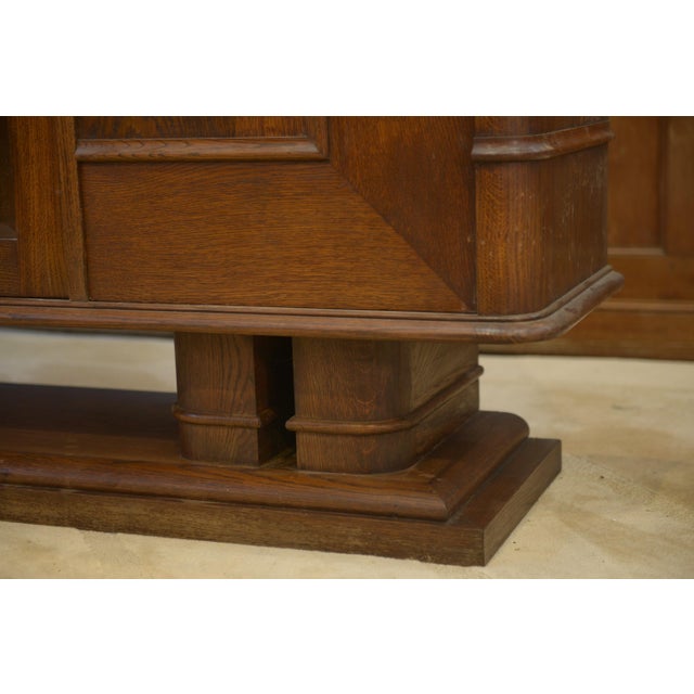 1940s Brutalist Oak Display Cabinet by Charles Dudouyt, 1940s For Sale - Image 5 of 15