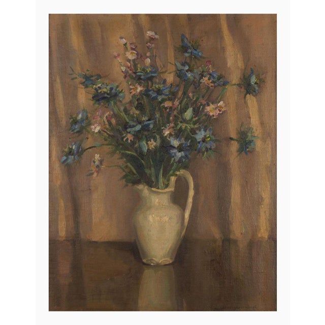 George Mortram Moorhouse, Love-in-a-Mist Still Life, Early 1900s, Oil Painting For Sale - Image 5 of 5