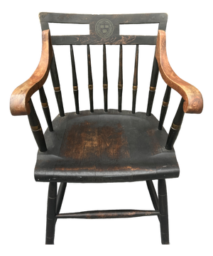 Vintage Nichols & Stone Ebonized Maple Harvard University Windsor Captain's Chair