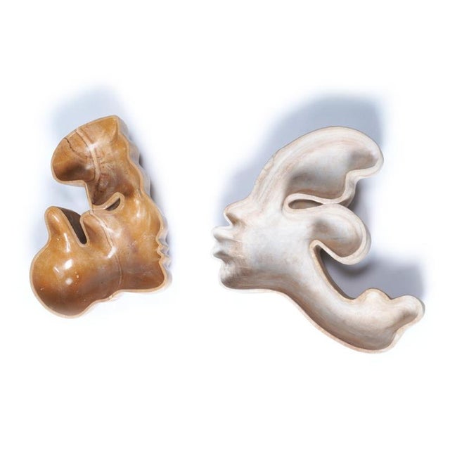 Contemporary Kiss Couple Marble Recipients by Jean Pascal Levy-Trumet, Set of 2 For Sale - Image 3 of 9