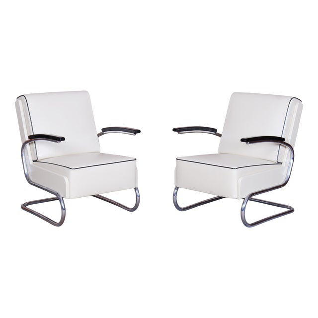 Czech Bauhaus Armchairs attributed to W. Gispen for Mücke-Melder, 1930s, Set of 2 For Sale