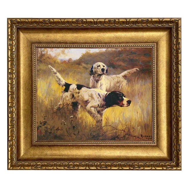 Not Yet Made - Made To Order "English Setters" Print on Canvas in Wide Antiqued Gold Frame- an 11" X 14" Framed to 17" X 20" For Sale - Image 5 of 5